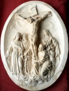 Jezus Chrystus UKRZYŻOWANIE płaskorzeźba plakieta SEPIOLIT