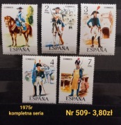 Znaczki fauna:509: konie, wojsko- Hiszpania 1975r **