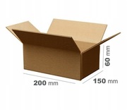 Komplet 200 szt. Pudełko Karton Klapowy 3W 200x150x60 mm Paczkomat A