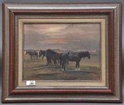 Stanisław Chomiczewski, Konie, obraz olejny na płótnie