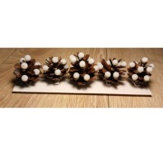 Dekoracja świąteczna – szyszki z  perełkami, 5 sztuk, 6 cm