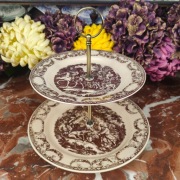 Porcelanowa myśliwska etażerka 2-poziomowa - Ridinger - Colditz #1