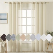 Zasłony stylizowane na Lniane na przelotkach 140x260 cm beżowe