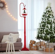 Latarnia świąteczna 173 cm  Interaktywna kula śnieżna, LED, muzyka, Mikołaj