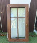 Okno pvc z wystawki orzech 750 x 1350 