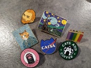 Pin przypinka broszka van gogh obraz kot koty 