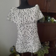 Komplet z moheru kamizelka bluzka bezrękawnik z mitenkami