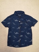 Granatowa koszula z krótkim rękawem w dinozaury F&F 104 jak nowa