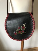 Słoń Torbalski - torba listonoszka skórzana folkowa z haftem etniczna