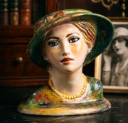 Antyk Włoskie Popiersie Dama po renowacji ręcznie malowana unikat