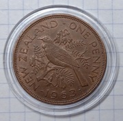 #1529 Nowa Zelandia 1 pens 1963  stan!