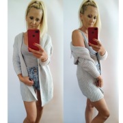 Ciepły kardigan kolor szary