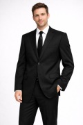 Garnitur Intermoda - wełna Super 100 - czarny - rozmiar 176/120/106