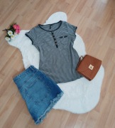 Szary t-shirt damski Topshop rozmiar L