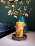 Eko świeca, walec duży, czysty wosk pszczeli.Dzień Kobiet,Chrzest,Komunia