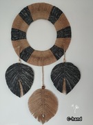 Makrama łapacz snów liście boho dekoracja ścienna 