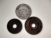 Zestaw 3x 1952 East Africa 1 shilling i centy - Afryka Wschodnia Jerzy VI