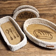 Zestaw stołowy sztućce pieczywo serwetnik Kasta handmade