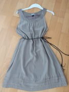 H&M jedwabna sukienka r. S 36 beżowa