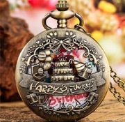 Zegarek kieszonkowy na łańcuszku,metalowy(Prezent Urodzinowy)