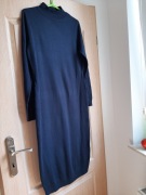 Bon Prix - granatowa, wełniana sukienka, rozm. M