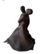 RZEZBA ART DECO J. P. GASNIER TANIEC CERAMIC DUZA