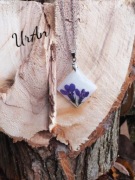 Naszyjnik prawdziwy kwiat lobelia na prezent