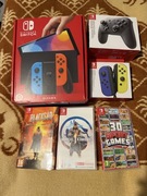 Zestaw Nintendo switch oled( 3gry, procontroller, joycony)