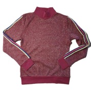 Półgolf bordowy ze złotą nitką i lampasem, bluza sweter rozmiar XS/S, 34/36