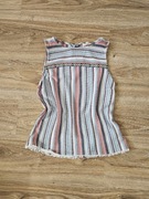 Bluzka wiązana na wiosnę lato krótki rękaw kwiaty kolorowa wiskoza S M