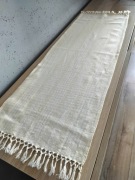 Bieżnik lniany chwosty skandynawski 98/33 unikatowy pastelowe kolory