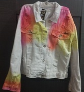 Katana jeans - biało - kolorowa 