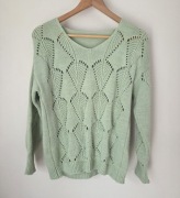 sweter sweterek ażurowy zielony miętowy M 38