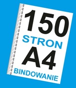 Książka druk A4 mono do 150 stron + bindowanie