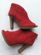 Botki Lasocki odkryte palce czerwone 36