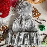 Czapka zimowa handmade szara
