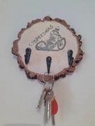 Wieszak na klucze Plaster drewna. Rękodzieło. Żużel 