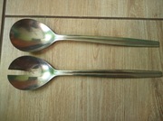 Sztućce sałatkowe do sałatki sałaty łyżki zestaw komplet Hefra Mars PRL