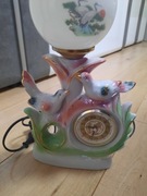 STARA LAMPA Z ZEGAREM PAMIĄTKA Z PRL SPRAWNA 