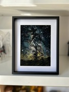 Droga Mleczna, obraz filcowany na sucho, kosmos nocne niebo w górach ozdoba