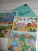 Puzzle układanki drewniane dla dzieci 4 tablice Tunjilool 3+