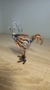 Kogut metalowa figurka rzeźba handmade 