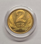 2 zł złote 1984 w kapslu Real foto Stan 1/-1