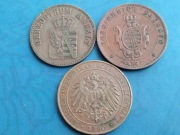 Niemcy Anhalt Saksonia 3 fenigi i 5 Fenigów, 1 Pesa 1890 rok 
