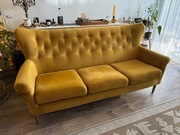 Sofa 3-os Amelie Agata Meble tkanina RIVIERA 41 kolor musztardowy