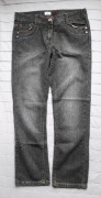F&F czarne spodnie jeansy dziecięce r.140 
