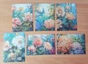 6 szt naklejek duże holograficzne kwiaty wielokolorowe scrapbooking