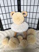 15 cm, Pompon tiulowy, złoty, gęsty, sztywny tiul