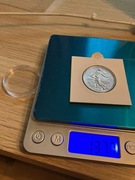 5 franków, siewczyni 1960 r., próba srebra 835! ok.12 gram, stan świetny