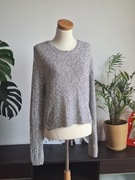 bluzka bluza pleciona szaro biała 40 L Tally weijl z długim rękawem